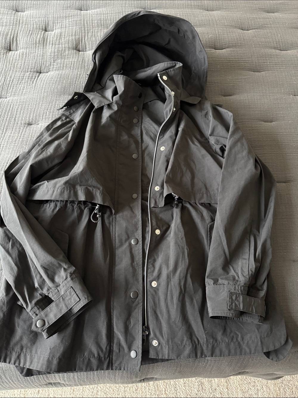 J. Crew Hooded Utility Jacket in Black